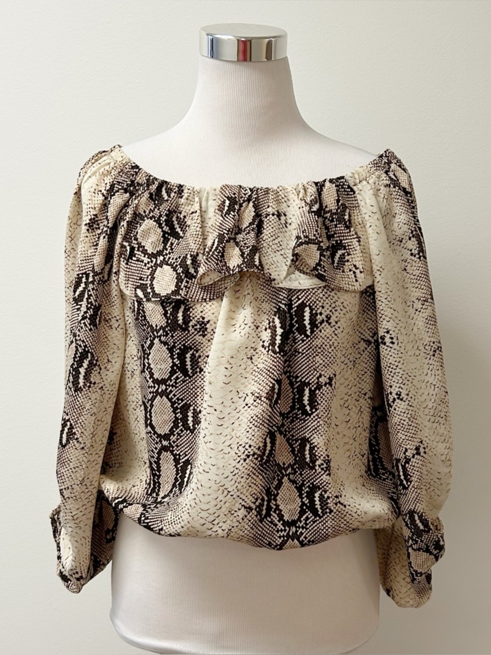 Eesome • Snakeskin Off the Shoulder Blouse